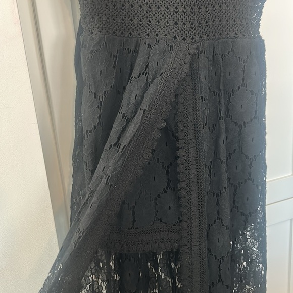 Cupshe Black Maxi Overlay Romper Lace Dress V-Neck Spaghetti Strap Size M - Picture 14 of 17